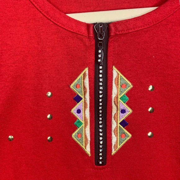 Vintage Cactus California Red Embroidered Kokopelli Tee Shirt XL Short Sleeve - Picture 5 of 8